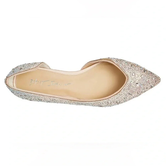 🆕 Betsey Johnson Remy Ballet Flat Rhinestones Slip on Pointed Toe Shoes Size 7 - Picture 12 of 16